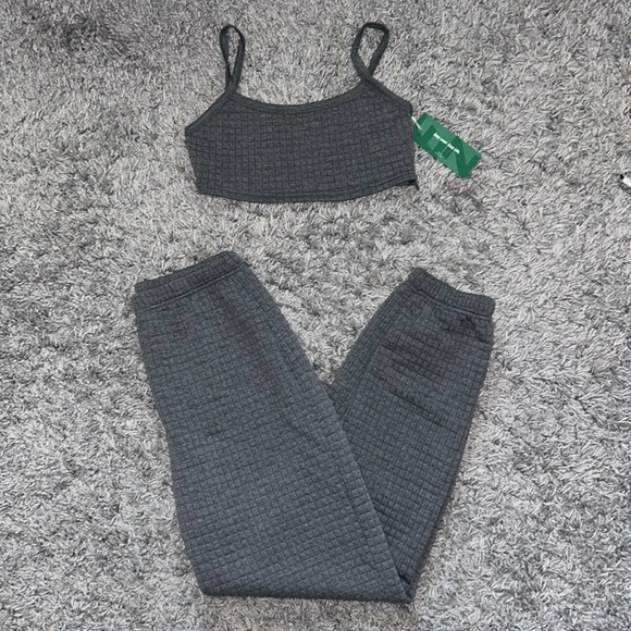 SHEIN Pants - Shein Lounge Wear Gray Two Piece Set Joggers Size Small NWT